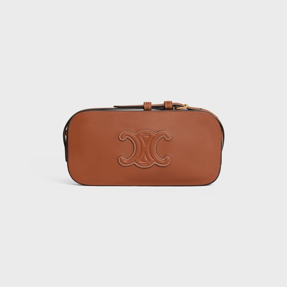 MINI CAMERA SHOULDER BAG CUIR TRIOMPHE IN SMOOTH CALFSKIN TAN - Picture 1 of 7